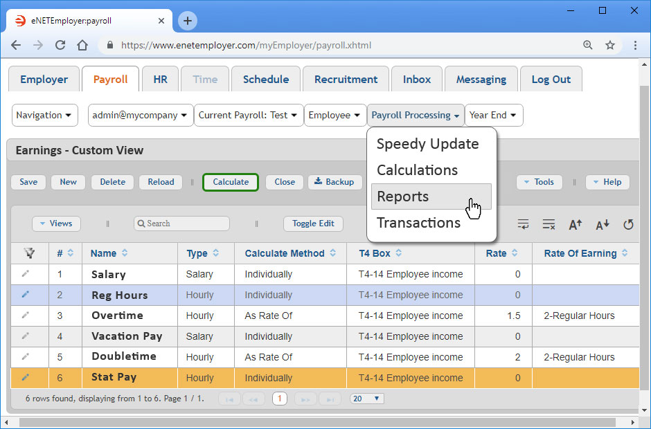 eNETEmployer's Payroll Module