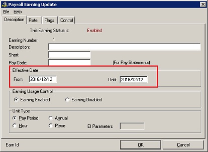 Date based payroll transactions