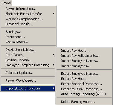 Payroll Import and Export Features