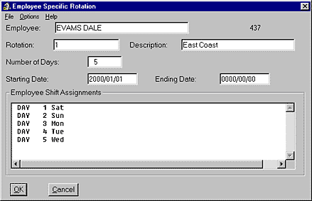 Canadian Employee Rotation Schedules